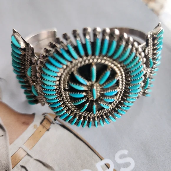 Bracelet and Necklace Set~ Native Signed BellisonZuni J.S. Bellson Sterl… - Picture 3 of 16